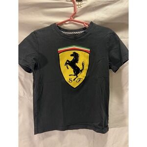 Scuderia Ferrari Logo Shield Black T-Shirt for Toddler Size 3-4 Unisex